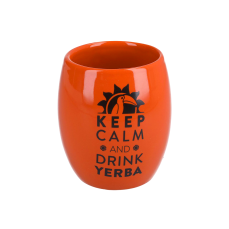 Matero ceramiczne Keep Calm And Drink Yerba pomarańczowe 200 ml