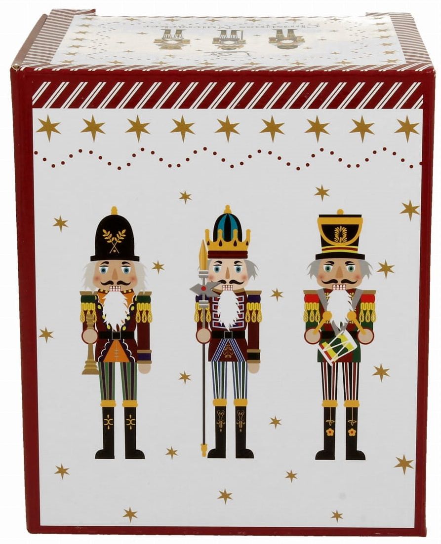 Ozdobne pudełko prezentowe do kubka Christmas Nutcracker 360 ml ze świątecznym motywem.