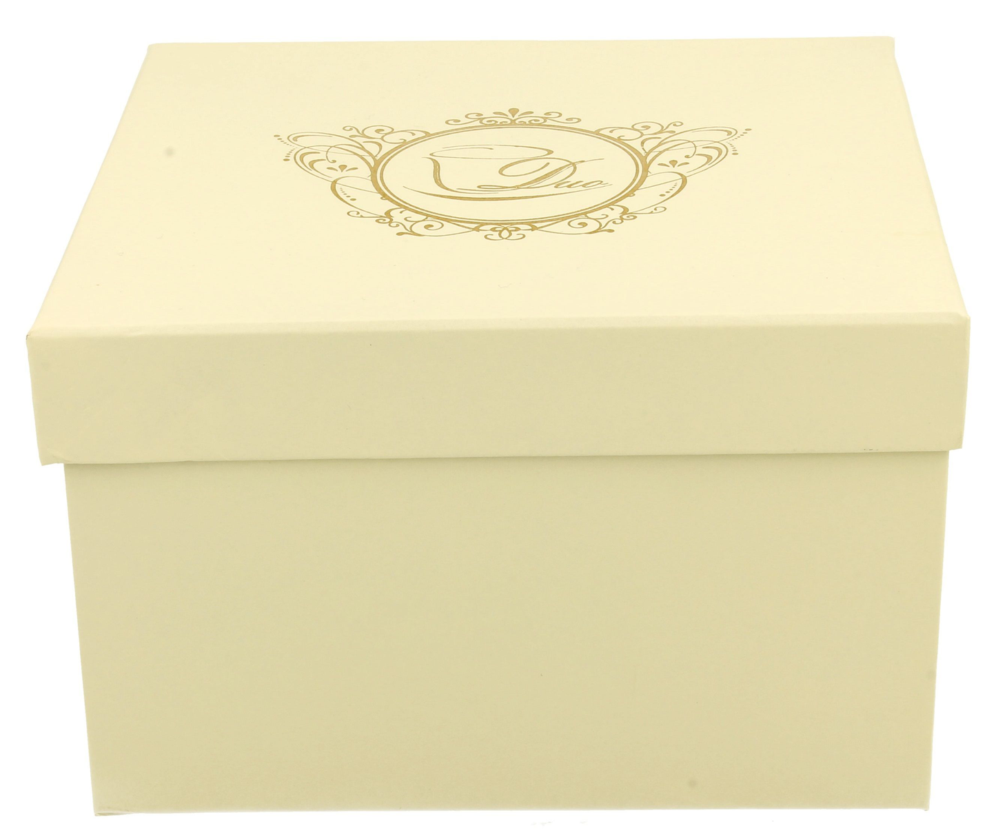 Eleganckie pudełko prezentowe w kolorze kremowym do kubka porcelanowego Casablanca.