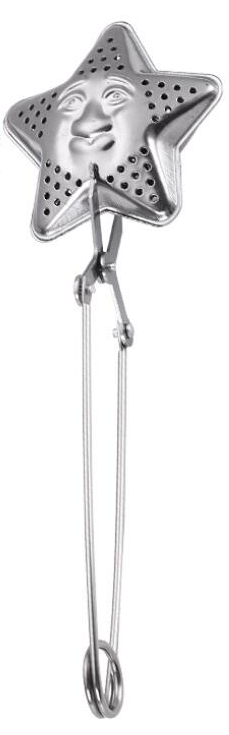 Stalowy zaparzacz do herbaty w kształcie gwiazdki na szczypcach