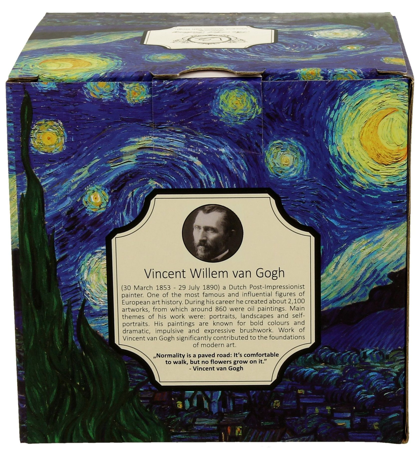 Ozdobne pudełko z motywem „Gwiaździsta noc” Vincenta van Gogha.