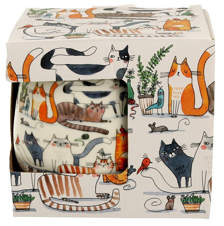 Kubek baryłka Koci Świat Leniwe koty w ozdobnym pudełku