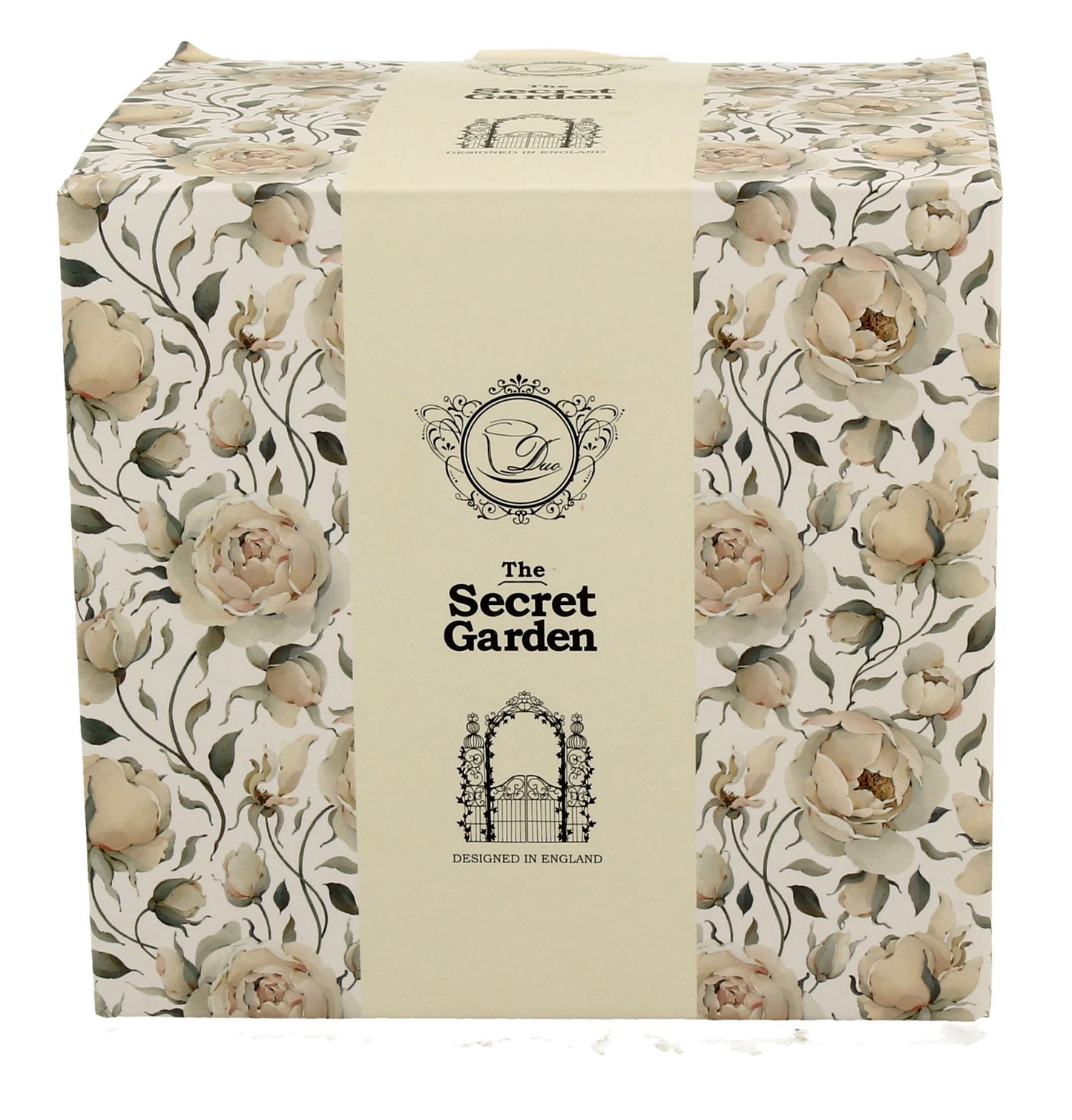 Ozdobne pudełko prezentowe w kwiatowy motyw English Roses White