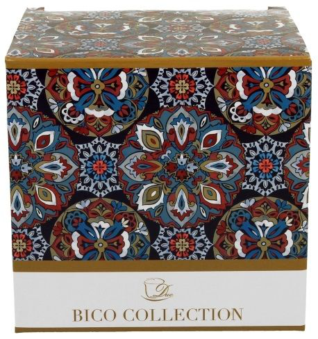 Ozdobne pudełko do kubka porcelanowego Ranak Blue 650 ml z orientalnym wzorem.