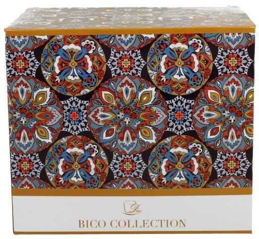 Pudełko z orientalnym wzorem w kolorach granatu, czerwieni i złota z kolekcji Bico Collection.