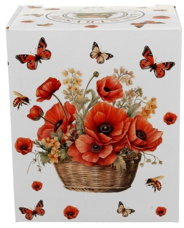 Pudełko prezentowe do kubka Kosz Kwiatów Maki 360 ml – idealny upominek.