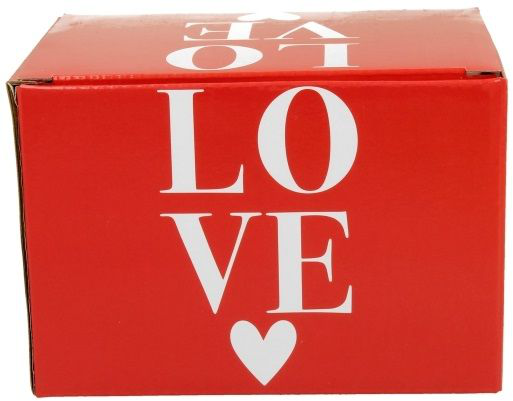 Czerwone pudełko prezentowe z motywem serca do kubka porcelanowego Balony 1 460 ml.