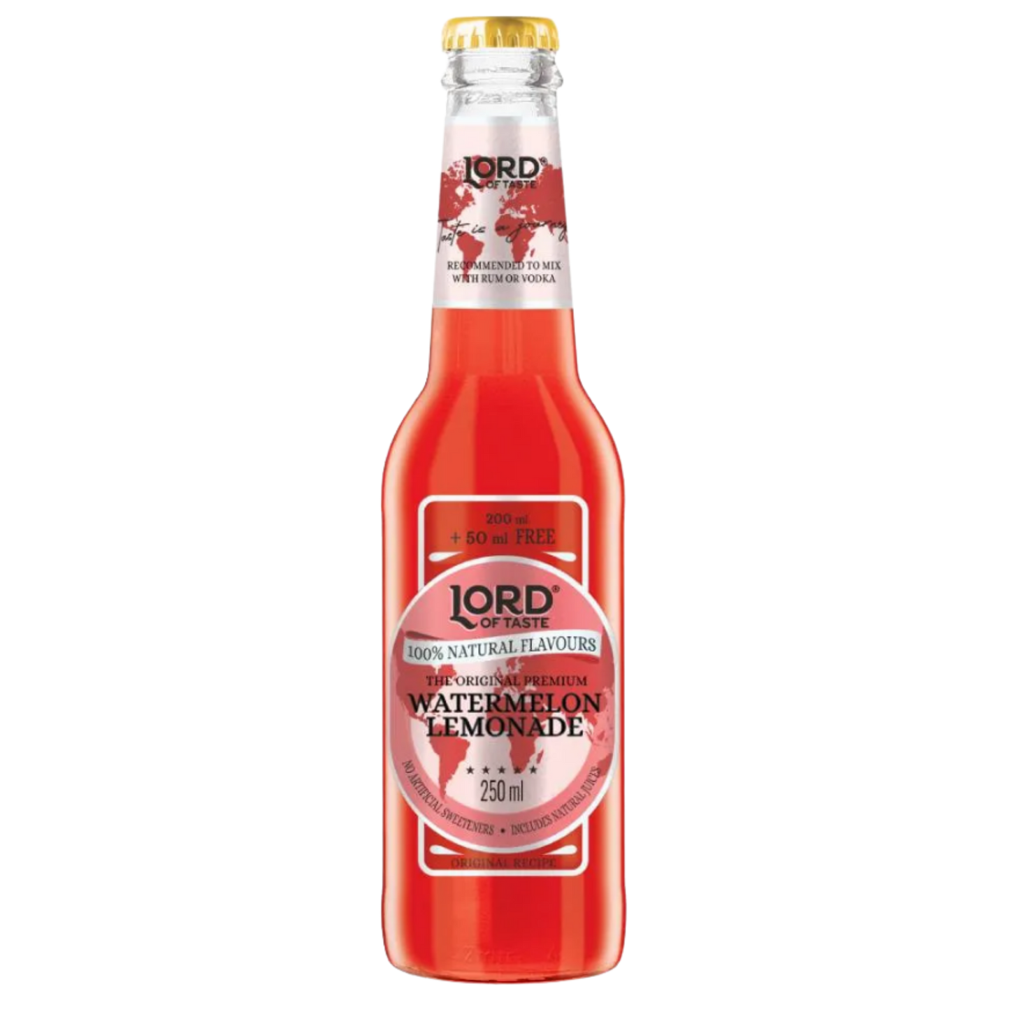 Lemoniada arbuzowa Lord of Taste w szklanej butelce 250 ml, koncentrat do napojów o smaku arbuza.