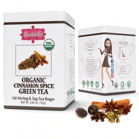ORGANIC CINNAMON APPLE GREEN TEA - w saszetkach 50 x 1,5 g