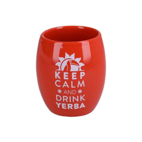 Matero ceramiczne pomarańczowe 200 ml - Keep Calm And Drink Yerba