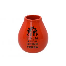 Matero ceramiczne pomarańczowe - 350 ml - Keep Calm And Drink Yerba