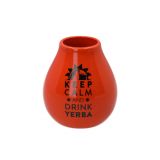Matero ceramiczne pomarańczowe - 350 ml - Keep Calm And Drink Yerba