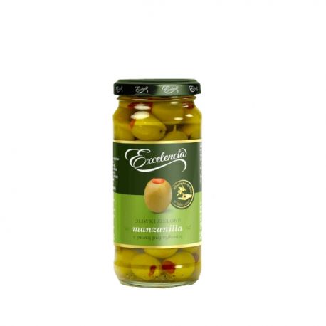 Excelencia - oliwki zielone z pastą paprykową - 230 g