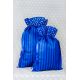 Worek prezentowy - niebieski w paski i białe kropki - 30 x 45 cm