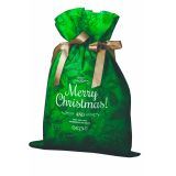 Woreczek prezentowy zielony - Merry Christmas - świąteczne motywy - 30 x 45 cm