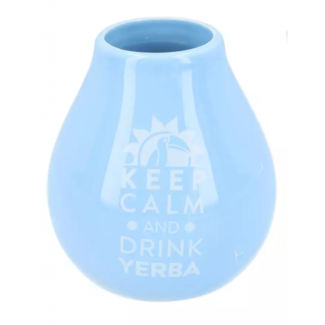 Matero ceramiczne niebieskie 350 ml - Keep Calm And Drink Yerba