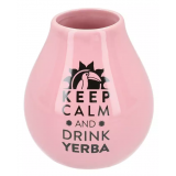 Matero ceramiczne różowe 350 ml - Keep Calm And Drink Yerba