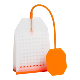 Zaparzacz silikonowy - pomarańczowa torebka