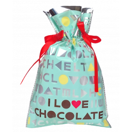 Worek prezentowy - I love chocolate miętowy - 20 x 30 cm