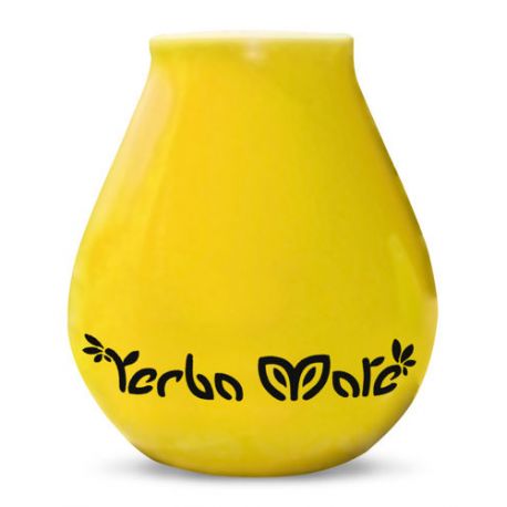 Matero ceramiczne z napisem - żółte