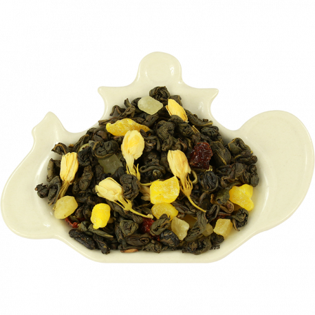 Zielona herbata cejlońska z dodatkiem pąków jaśminu, ananasa, owoców dzikiej róży i mango - 50 g