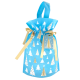 Worek prezentowy - niebieski - las choinek z rączką 22x32
