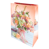 Torebka prezentowa bukiet róż - WZÓR 2 - 32x25x11 cm