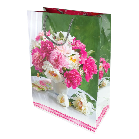 Torebka prezentowa bukiet róż - WZÓR 3 - 32x25x11 cm