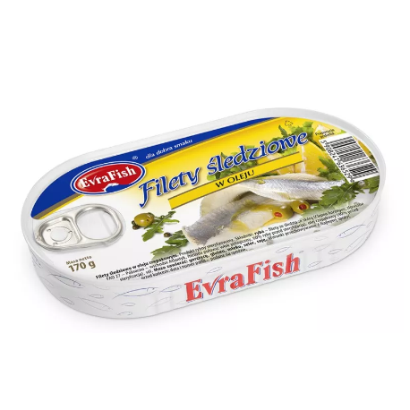 EvraFish - Filety śledziowe w oleju - 170 g