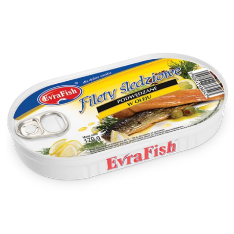 EvraFish - Filety śledziowe wędzone w oleju - 170 g