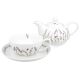 Porcelanowy dzbanek z filiżanką i spodkiem PROVANCE - 350ml / 310ml