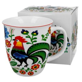 Kubek porcelanowy - Koguty Folk - 650 ml