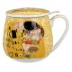Kubek z zaparzaczem baryłka THE KISS G. Klimt - ecru - 430 ml