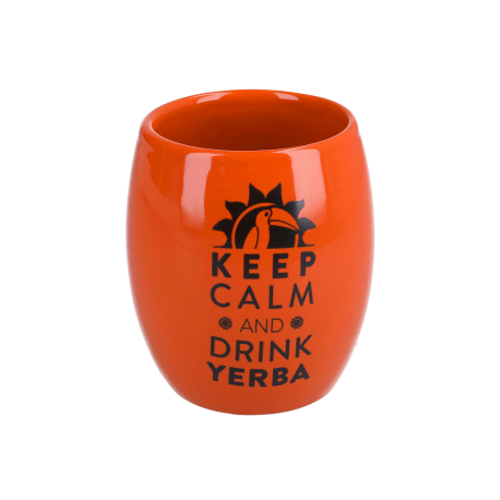 Matero ceramiczne - Keep Calm And Drink Yerba - pomarańczowe - 200 ml
