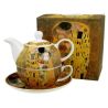 Porcelanowy dzbanek z filiżanką i spodkiem THE KISS CLASSIC Gustav Klimt - 350ml / 310ml