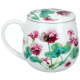 Kubek porcelanowy FLORAL STORY 3 z zaparzaczem i pokrywką - 250 ml