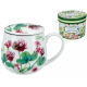 Kubek porcelanowy FLORAL STORY 3 z zaparzaczem i pokrywką - 250 ml