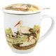 Kubek porcelanowy z zaparzaczem BOCIANY - 400 ml