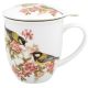 Kubek porcelanowy z zaparzaczem SIKORKI - 400 ml