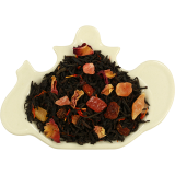 Czarna herbata cejlońska z truskawką, owocami dzikiej róży, płatkami róż, papają, szafranem oraz nutą truskawki z kremem