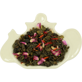 Zielona wysokogórska herbata cejlońska z dodatkiem naturalnych liści mięty, szarłatu i krokosza barwierskiego - 100 g