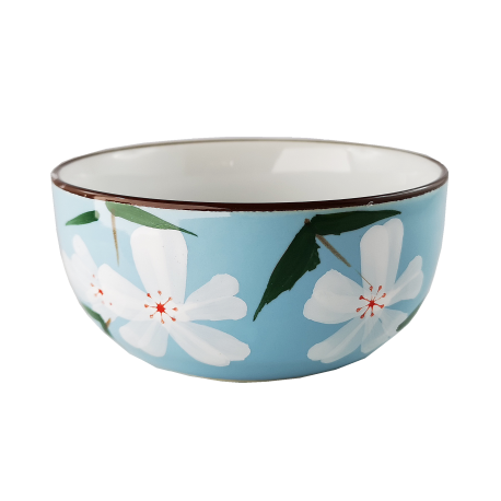 Czarka do herbaty błękitna - kwiatki