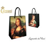 Torba prezentowa - Da Vinci Mona Lisa i Dama z łasiczką - Carmani