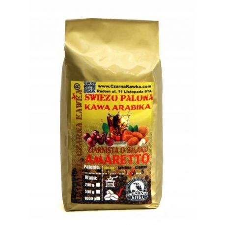 Czarna Kawka - kawa ziarnista o smaku Amaretto - 1000 g