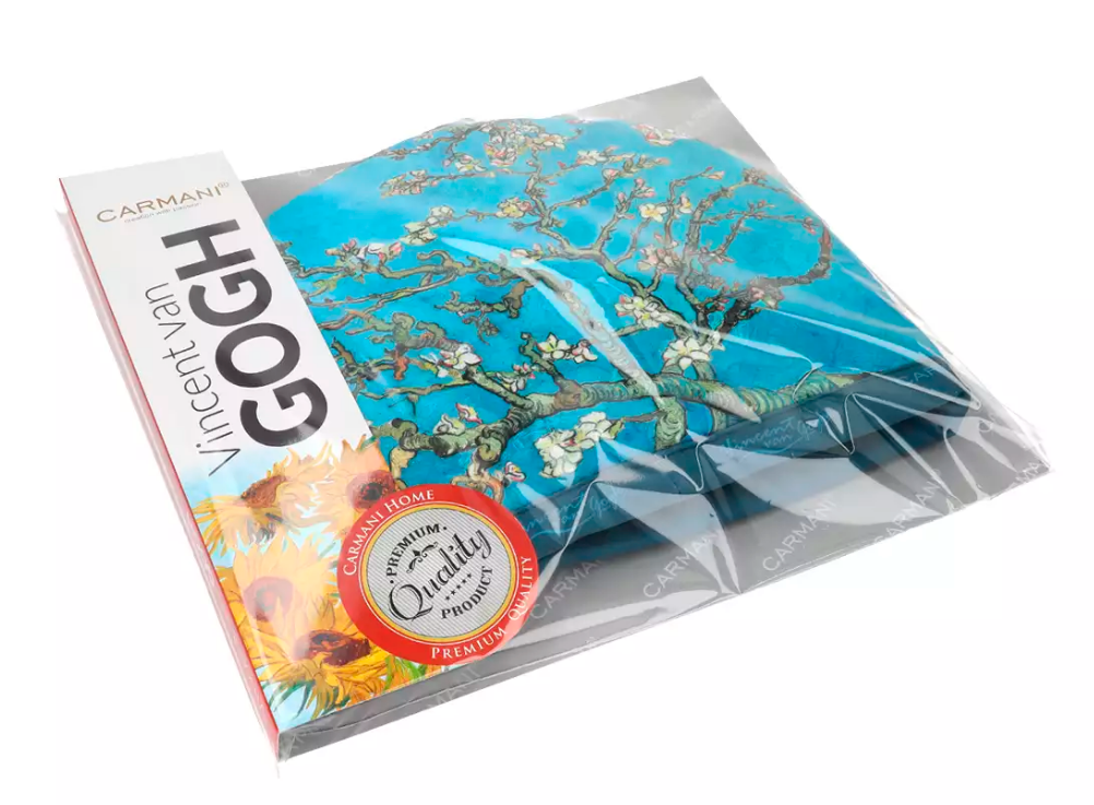 Ocieplacz na dzbanek z motywem Van Gogh Almond Blossom, w oryginalnym opakowaniu.