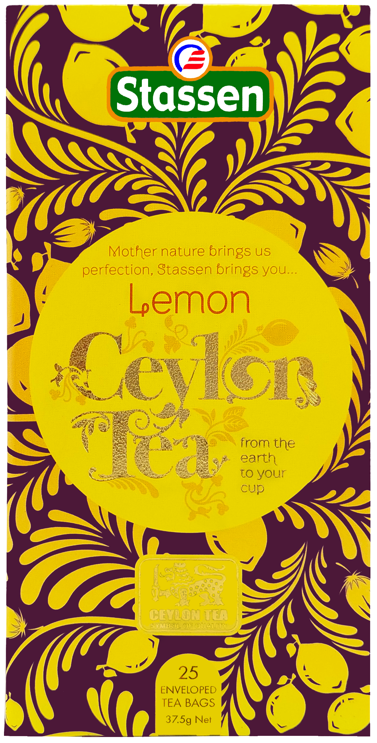 Opakowanie herbaty Stassen Lemon Tea – czarna herbata cejlońska z cytryną.