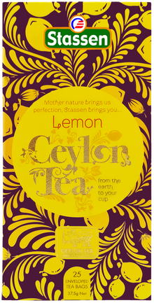 Opakowanie herbaty Stassen Lemon Tea – czarna herbata cejlońska z cytryną.