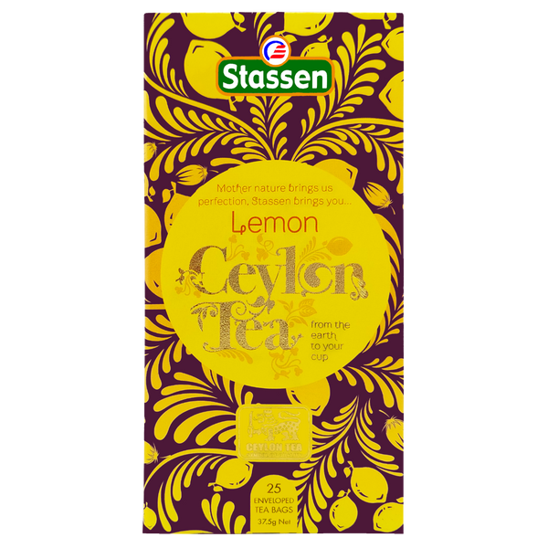 Opakowanie herbaty Stassen Lemon Tea – czarna herbata cejlońska z cytryną.