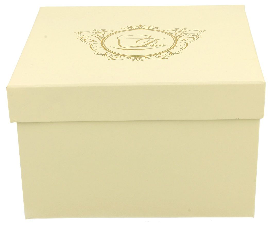 Eleganckie pudełko prezentowe w kolorze kremowym do kubka porcelanowego Casablanca.