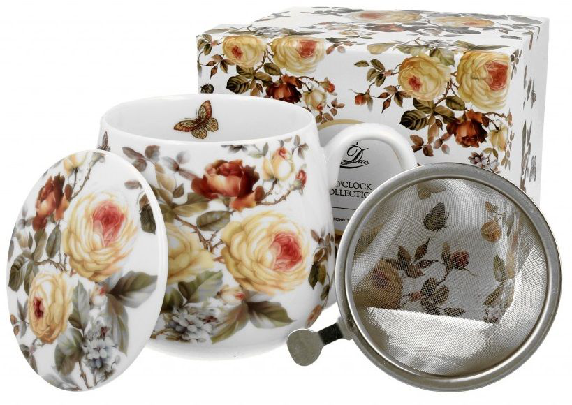 Zestaw kubek Zahra z zaparzaczem, pokrywką i pudełkiem